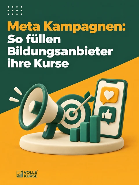 Illustration: Megafon, Zielscheibe mit Pfeil, Smartphone mit Feed und ein steigendes Balkendiagramm
